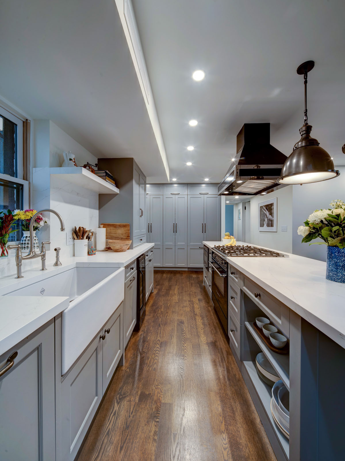 island range hood sized for open concept kitchen