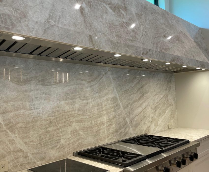 range hood liner underside with stainless steel baffle filters